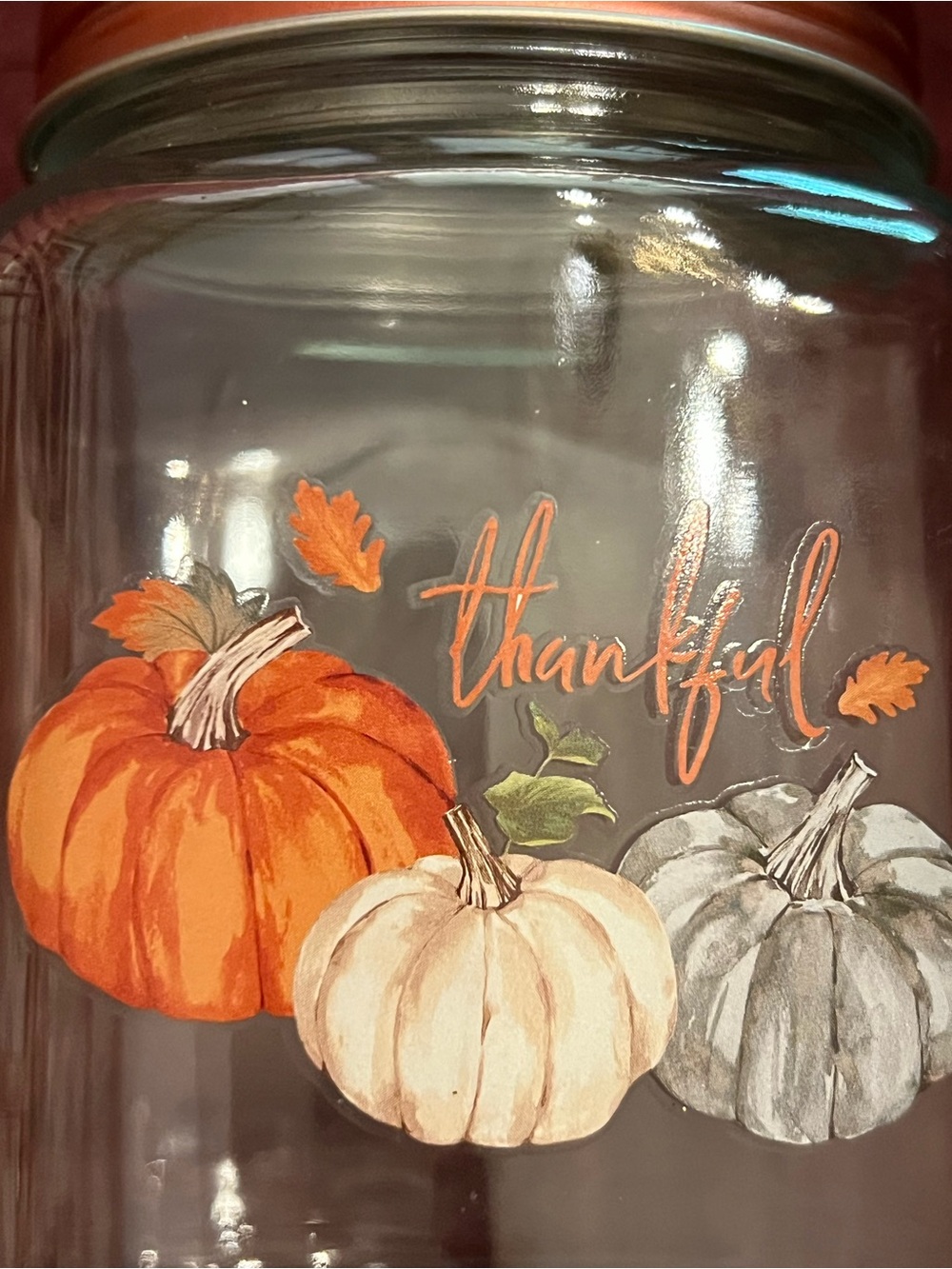 Fall DECORATIONS SET: Charger,Glass Jar with Copper Lid, π & Pumpkins - Picture 4 of 12